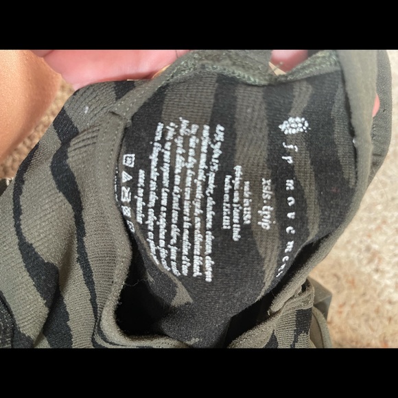 Free People Square Neck Green Tiger Unitard Short - Picture 4 of 5